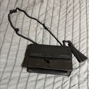 Aldo Black Crossbody Bag with Tassel